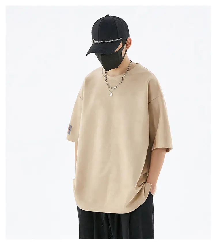 Men's deerskin T-shirt 290g American Plus Size — feature 10