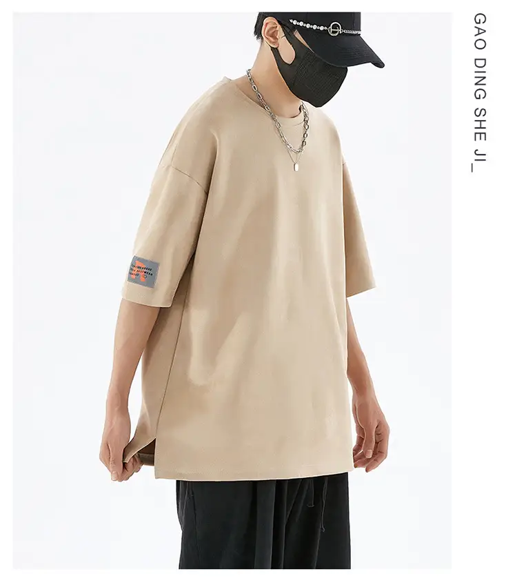 Men's deerskin T-shirt 290g American Plus Size — feature 11