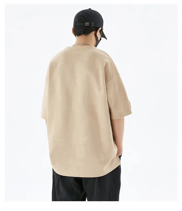 Men's deerskin T-shirt 290g American Plus Size — feature 12