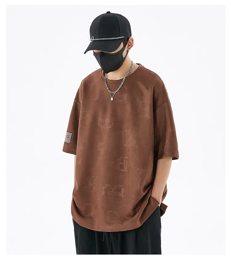 Men's deerskin T-shirt 290g American Plus Size — feature 17