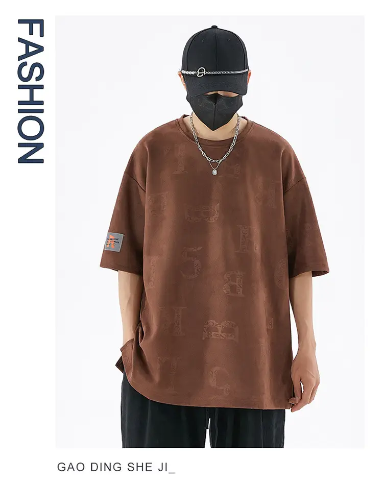 Men's deerskin T-shirt 290g American Plus Size — feature 18