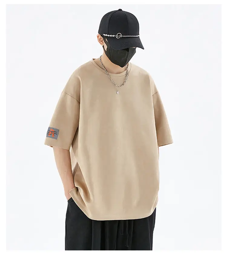 Men's deerskin T-shirt 290g American Plus Size — feature 9
