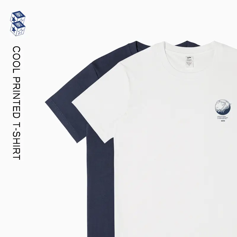Pure Cotton Printed T-Shirt for Men Light Blue Geometric Design - Image 9