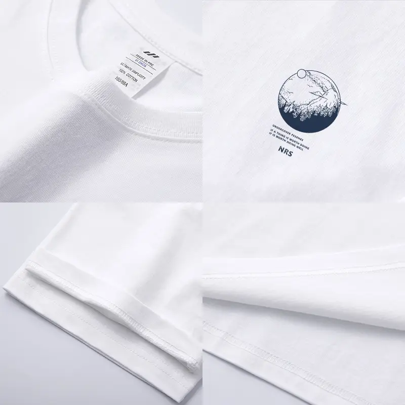 Pure Cotton Printed T-Shirt for Men Light Blue Geometric Design - Image 12