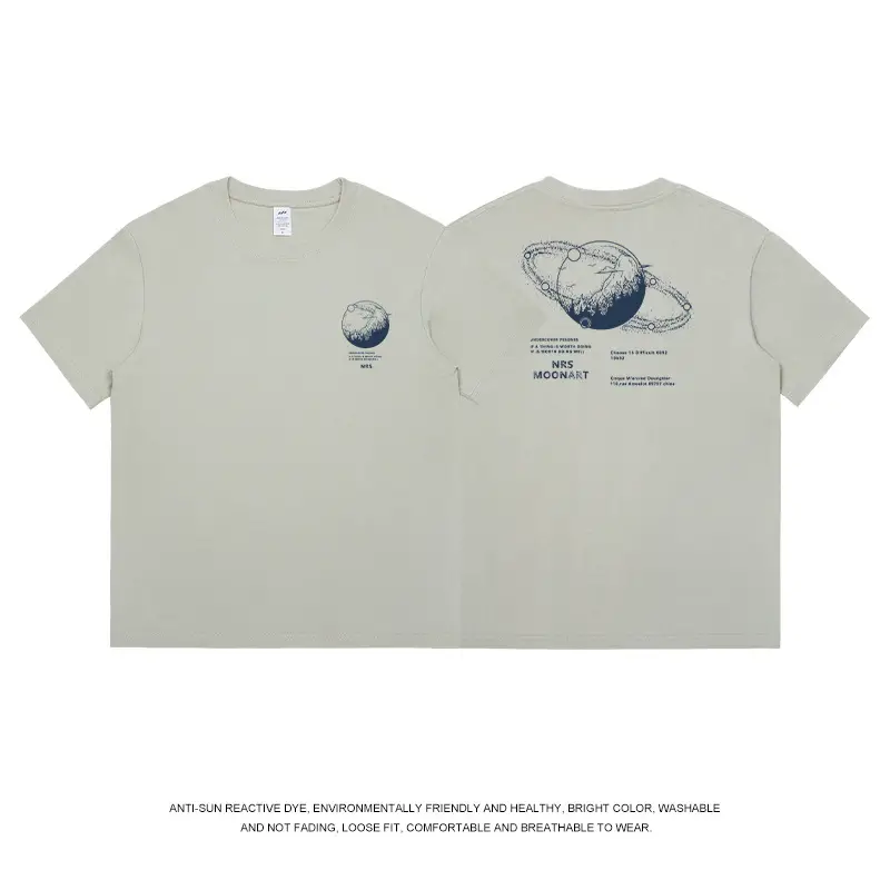 Pure Cotton Printed T-Shirt for Men Light Blue Geometric Design - Image 4