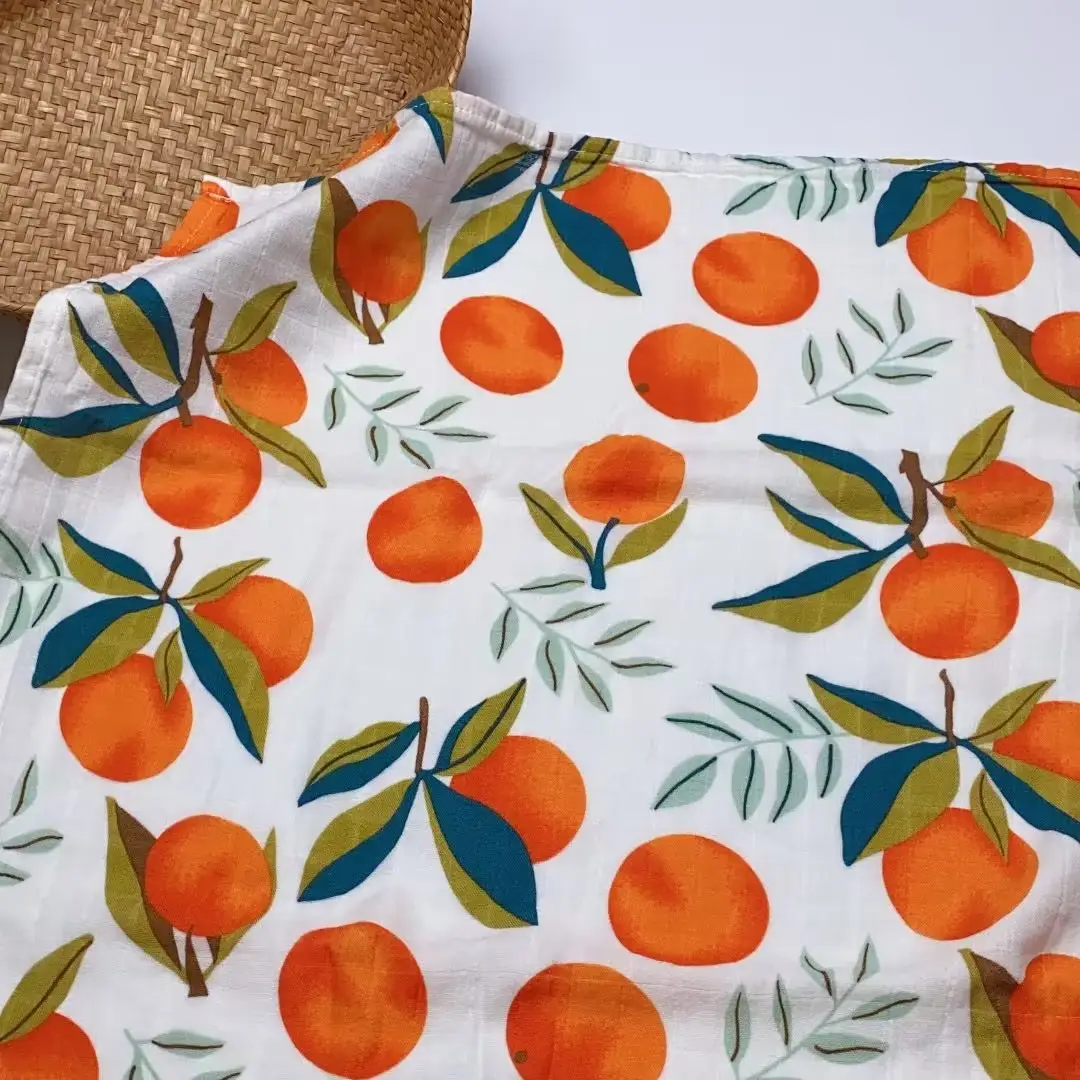 Baby Swaddle Blanket Bamboo Cotton Double Layer Floral - Image 22
