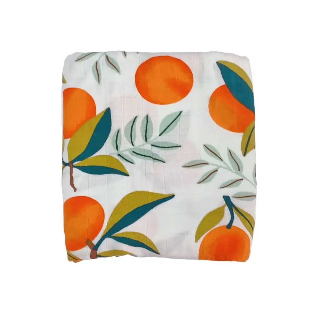Baby Swaddle Blanket Bamboo Cotton Double Layer Floral - Image 23