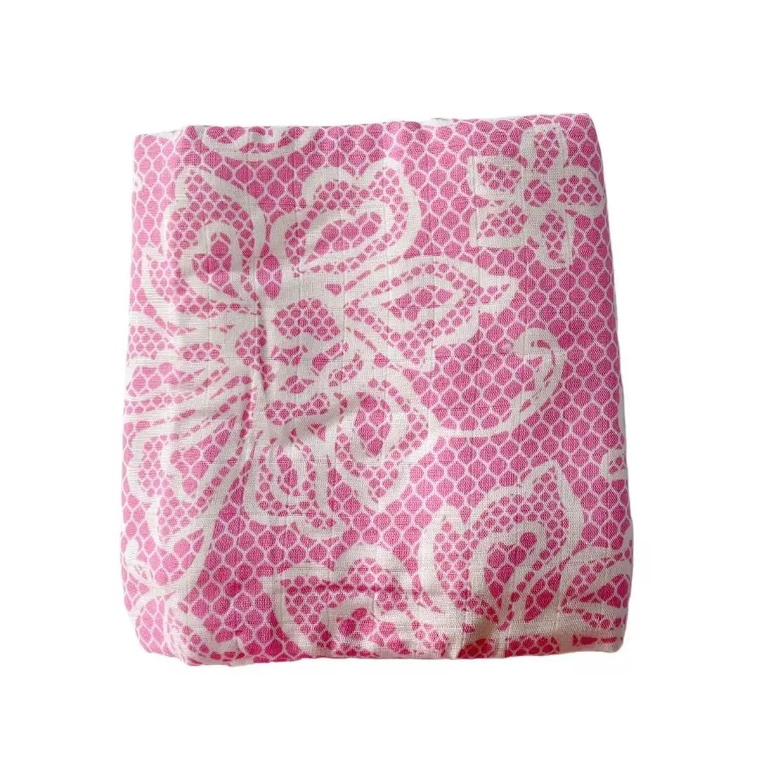 Baby Swaddle Blanket Bamboo Cotton Double Layer Floral — feature 22