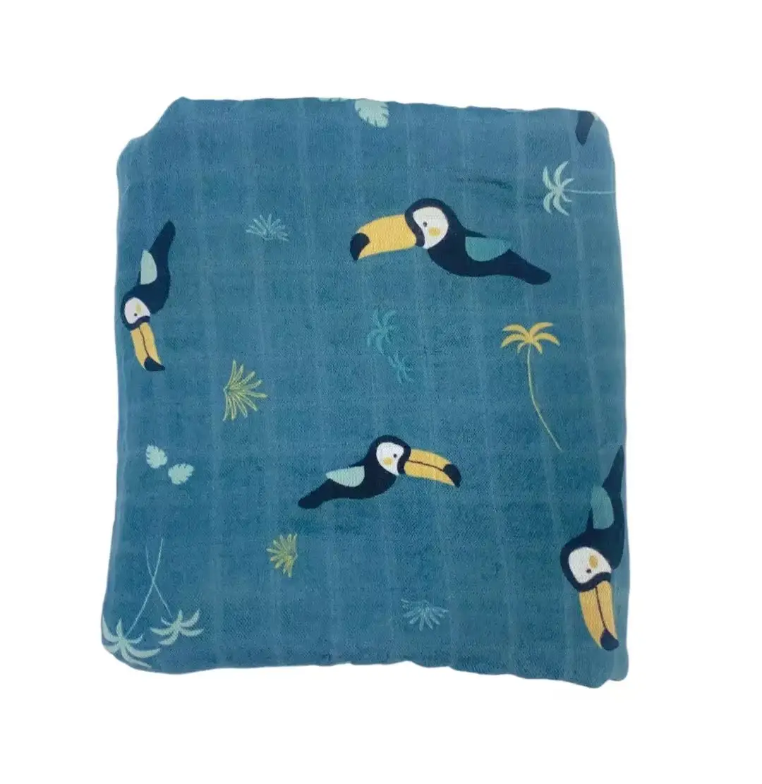 Baby Swaddle Blanket Bamboo Cotton Double Layer Floral — feature 26