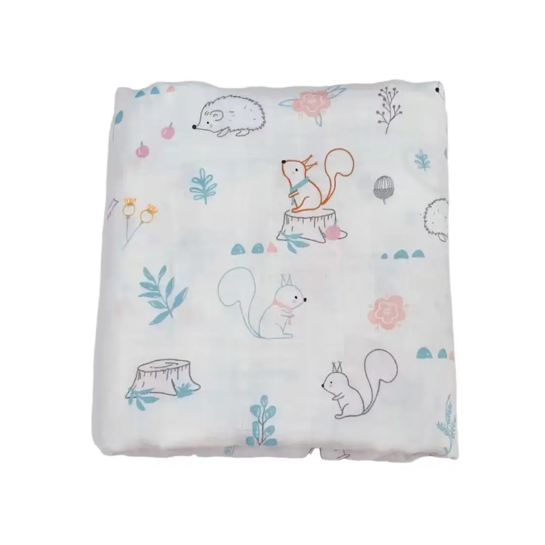 Baby Swaddle Blanket Bamboo Cotton Double Layer Floral — feature 32
