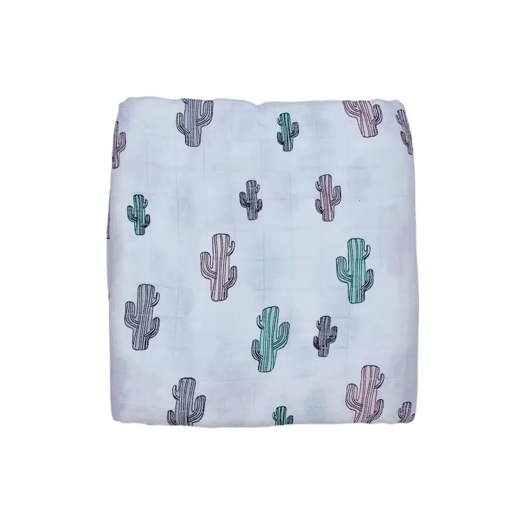 Baby Swaddle Blanket Bamboo Cotton Double Layer Floral — feature 36