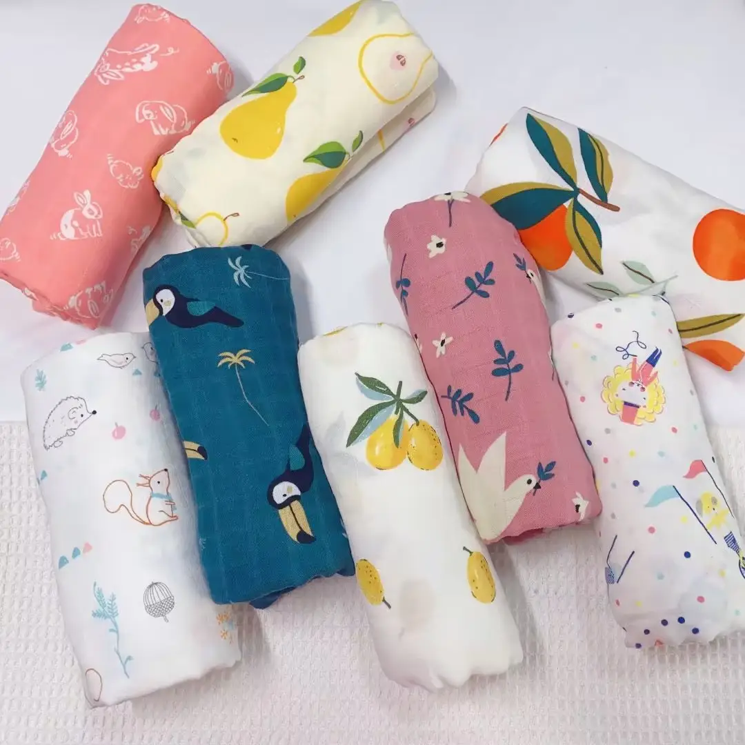 Baby Swaddle Blanket Bamboo Cotton Double Layer Floral — feature 7