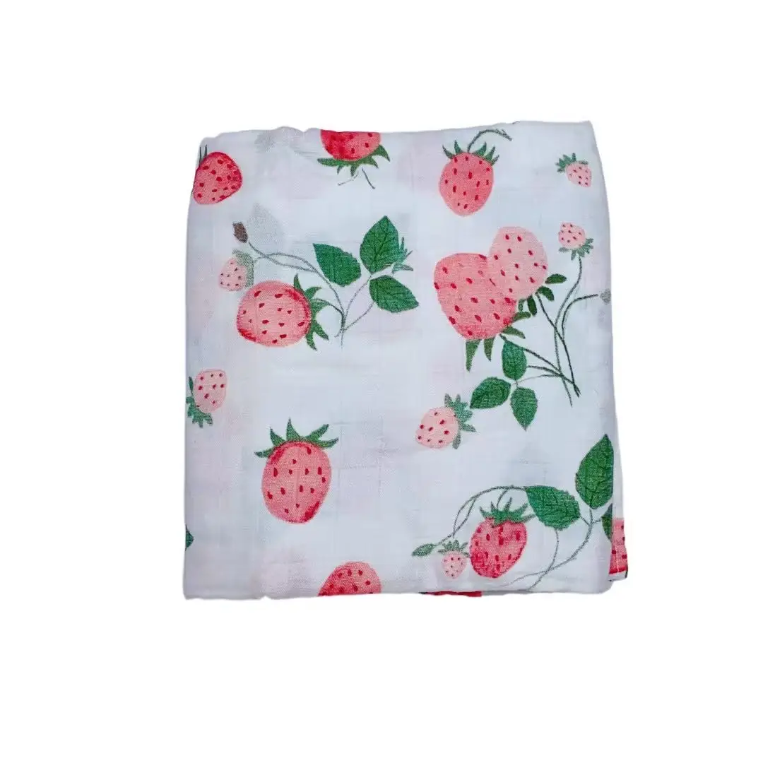 Baby Swaddle Blanket Bamboo Cotton Double Layer Floral — feature 38