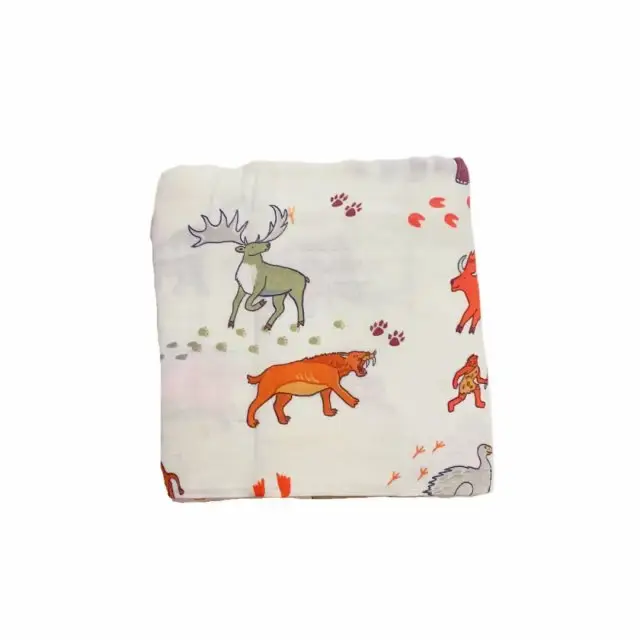 Baby Swaddle Blanket Bamboo Cotton Double Layer Floral - Image 18