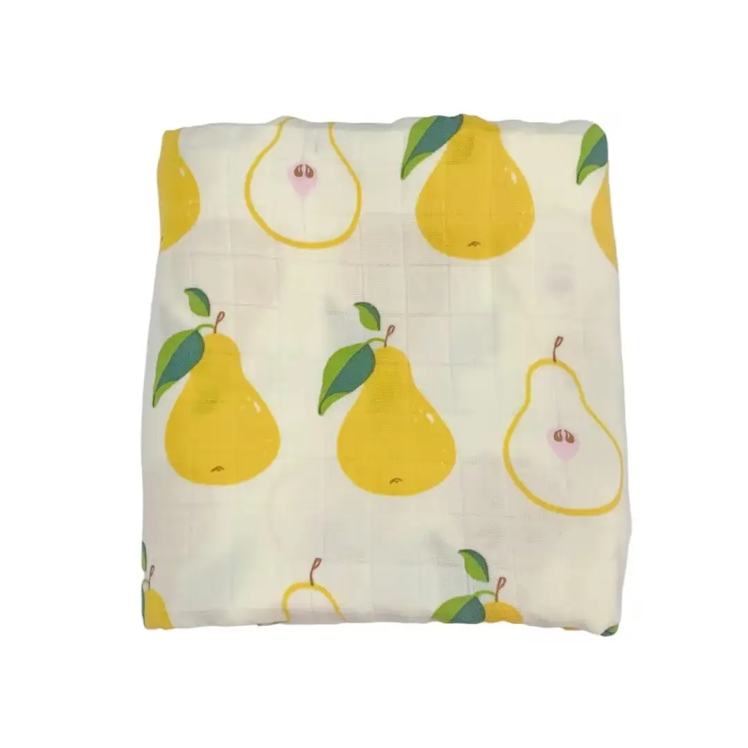 Baby Swaddle Blanket Bamboo Cotton Double Layer Floral - Image 4