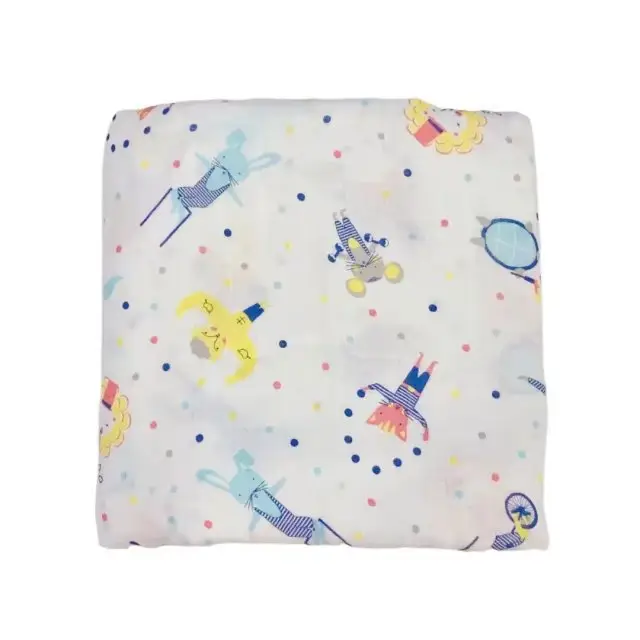 Baby Swaddle Blanket Bamboo Cotton Double Layer Floral - Image 5