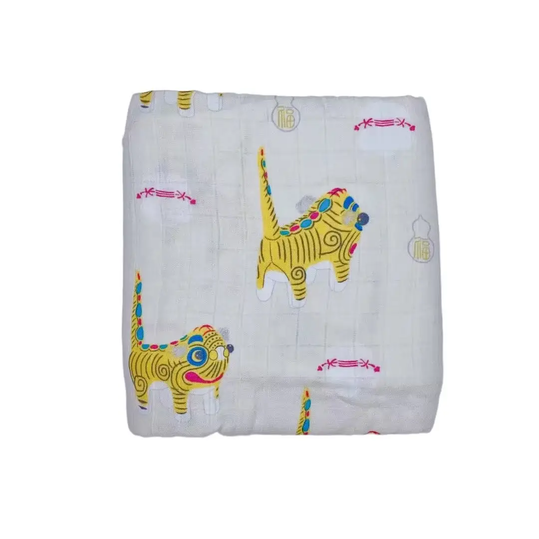 Baby Swaddle Blanket Bamboo Cotton Double Layer Floral - Image 6
