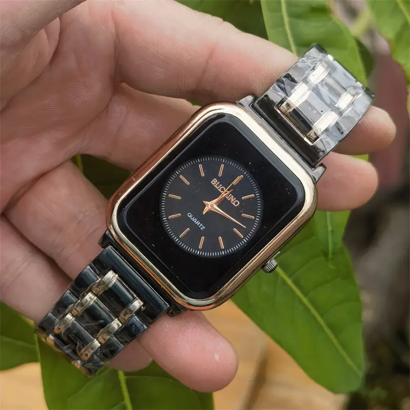 Rose Gold Square Watch for Men - Image 6