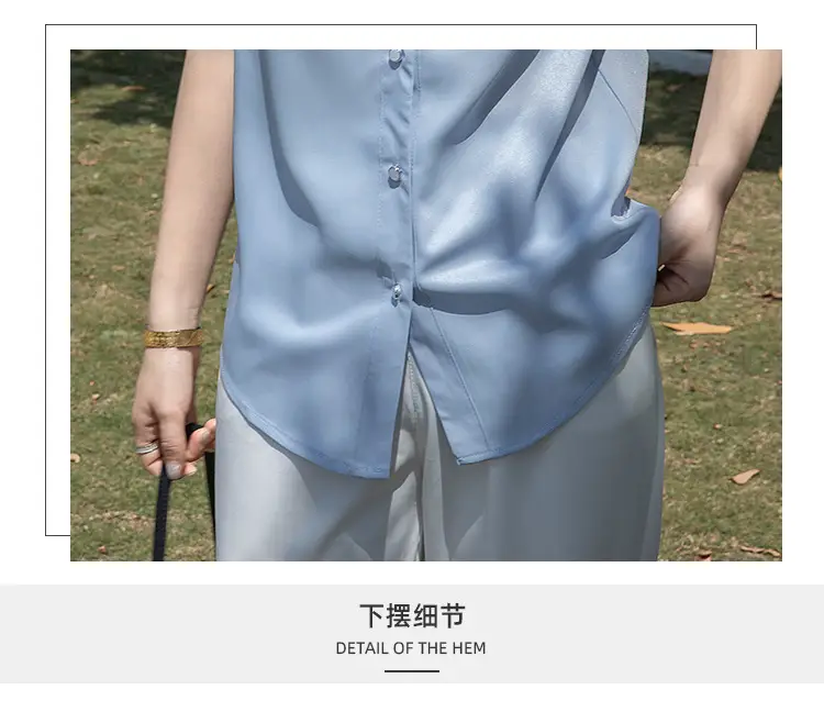Women French Style Chiffon Blouse Short Sleeve White — feature 7