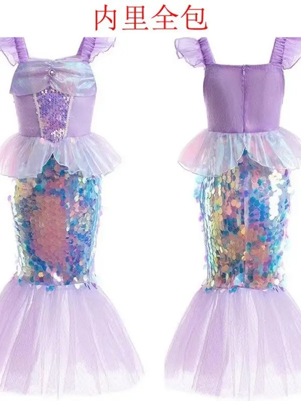 Mermaid Dress Purple Sequined Fishtail Slim Fit - Image 5