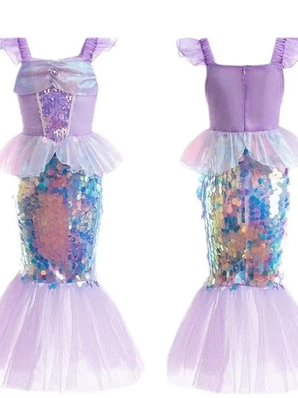 Mermaid Dress Purple Sequined Fishtail Slim Fit - Image 6