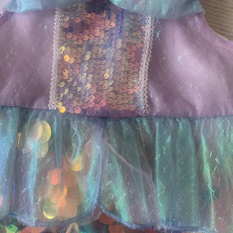 Mermaid Dress Purple Sequined Fishtail Slim Fit — feature 15