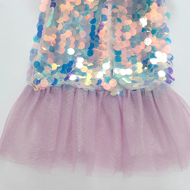 Mermaid Dress Purple Sequined Fishtail Slim Fit — feature 5