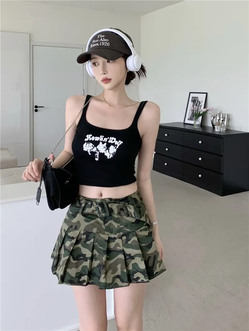 Red Sleeveless Camisole Women Summer Slim Fit Printed — feature 37