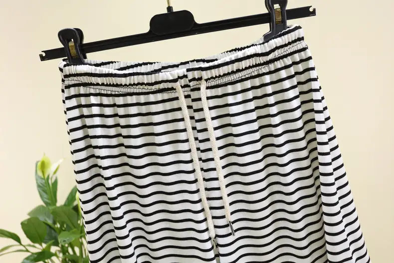 Women Striped Drawstring Shorts Summer Casual Wear — feature 14