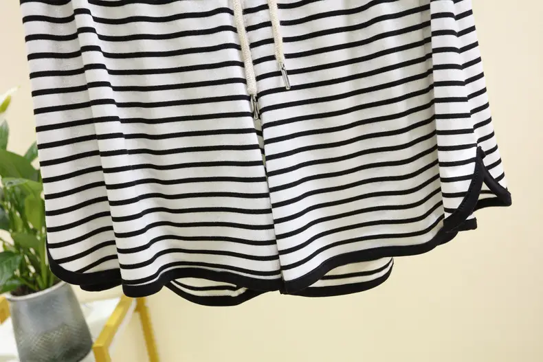 Women Striped Drawstring Shorts Summer Casual Wear — feature 18