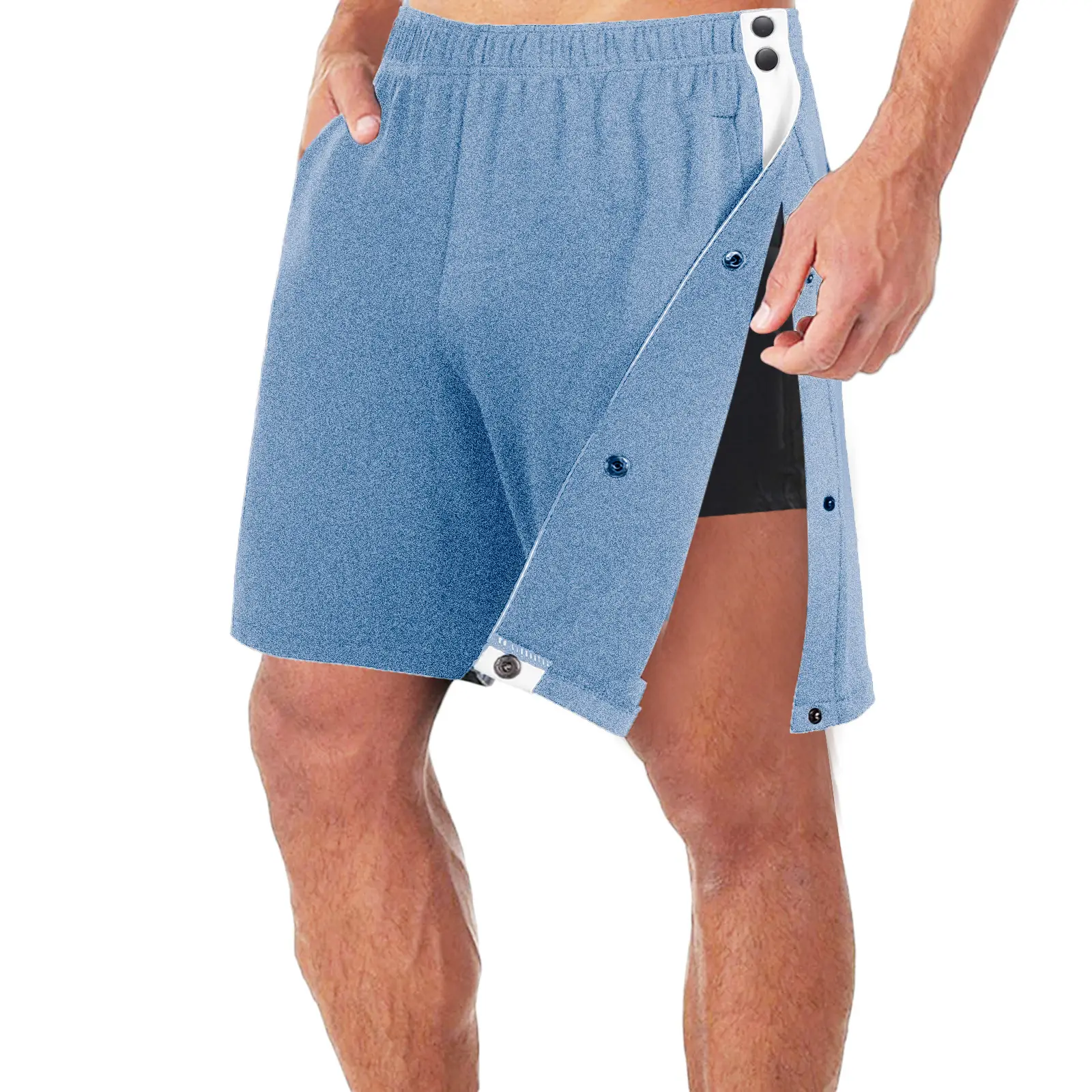 Men's Black Full Breasted Shorts Basketball Training Pants — feature 20