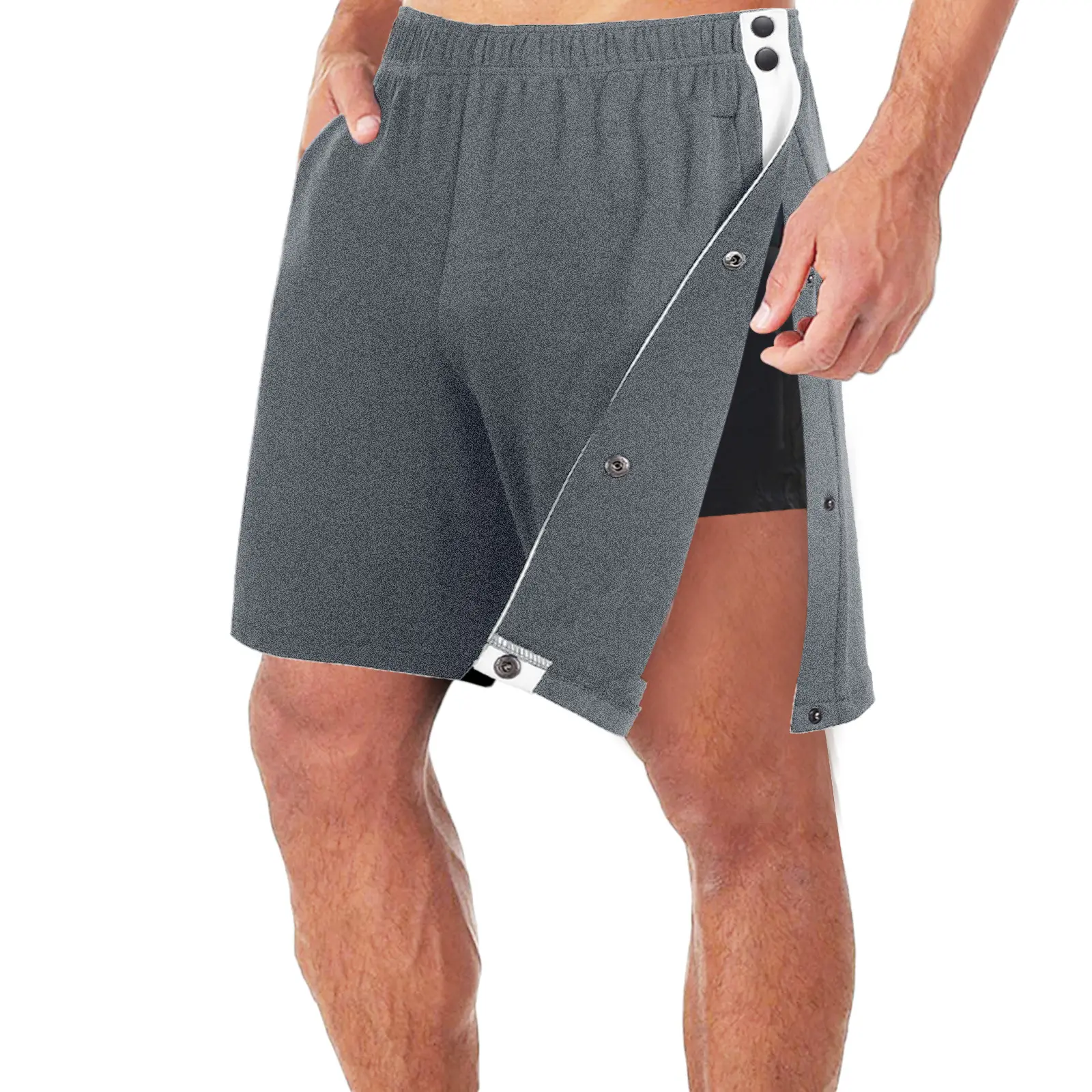 Men's Black Full Breasted Shorts Basketball Training Pants — feature 5