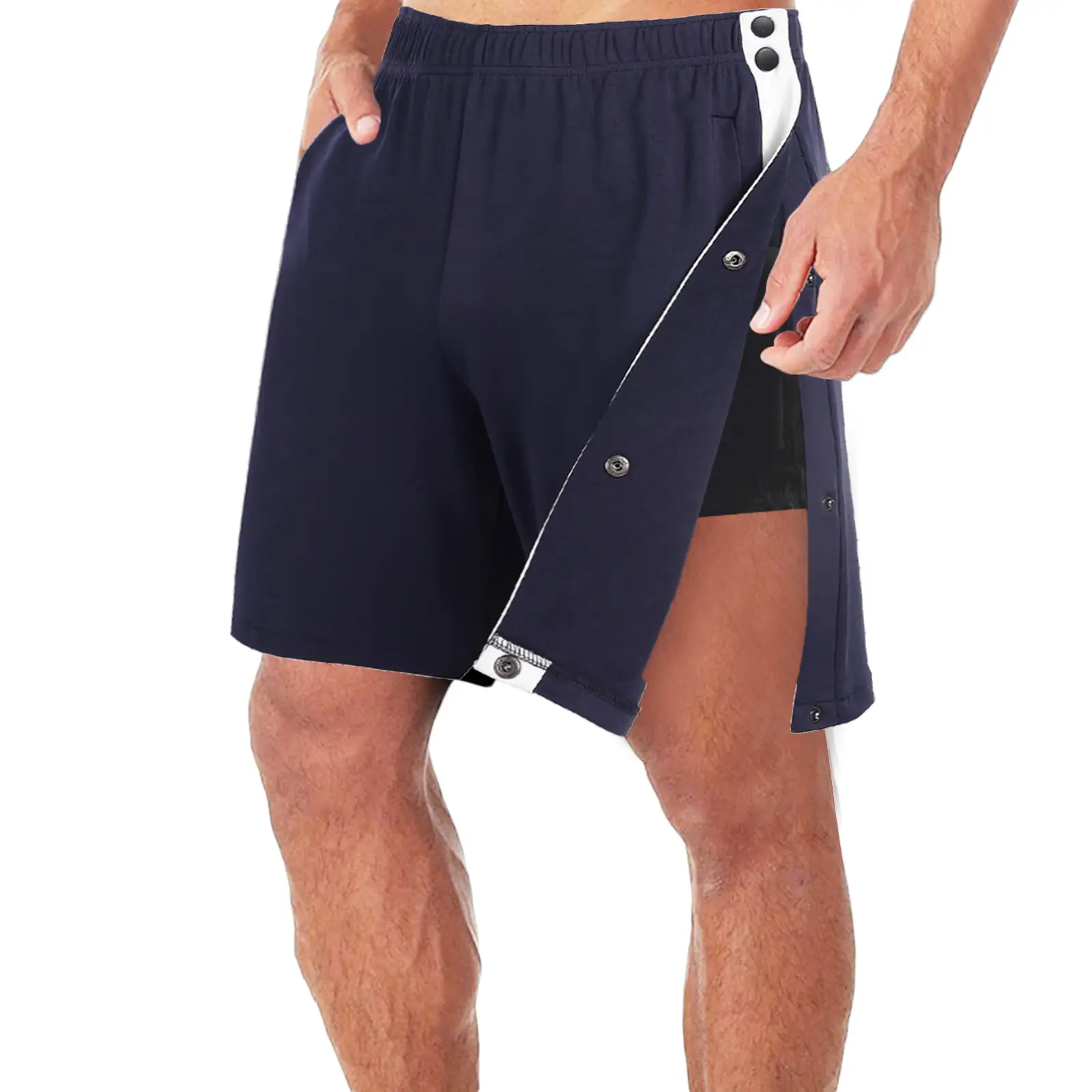 Men's Black Full Breasted Shorts Basketball Training Pants — feature 7
