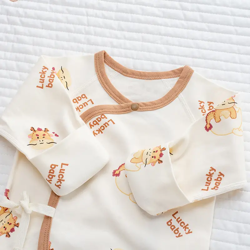 Newborn Backless Baby Shirt Monks Style Pure Cotton — feature 40