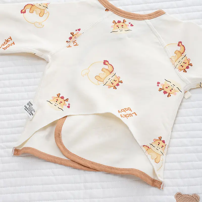 Newborn Backless Baby Shirt Monks Style Pure Cotton — feature 41
