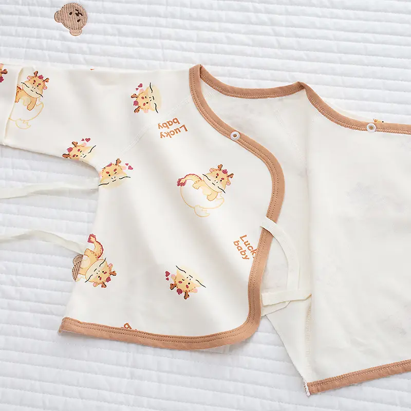 Newborn Backless Baby Shirt Monks Style Pure Cotton — feature 42