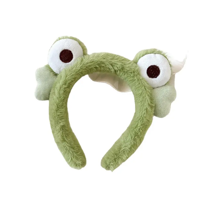 Cute Frog Headband for Women Green Plush Hair Hoop - Image 7
