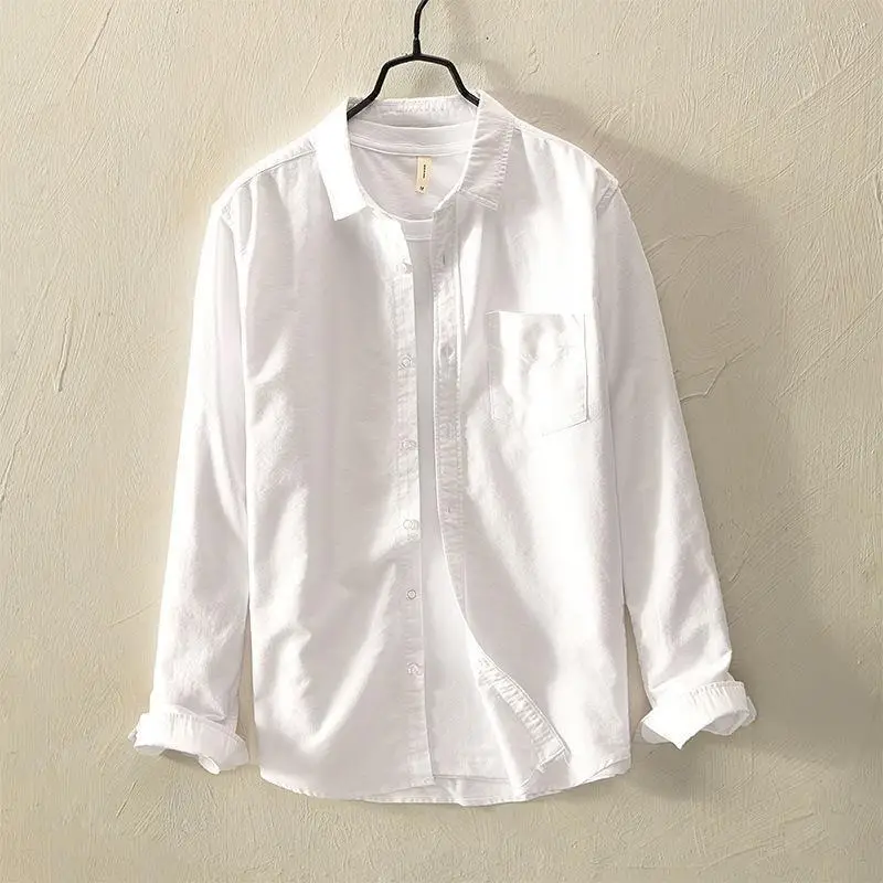 Men's Black Slim Fit Oxford Shirt Large - Image 6
