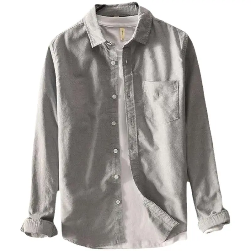 Men's Black Slim Fit Oxford Shirt Large - Image 9