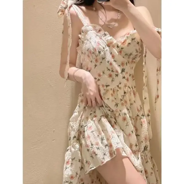 French Floral Skirt Dress Women Summer 2023