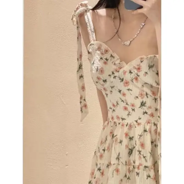 French Floral Skirt Dress Women Summer 2023