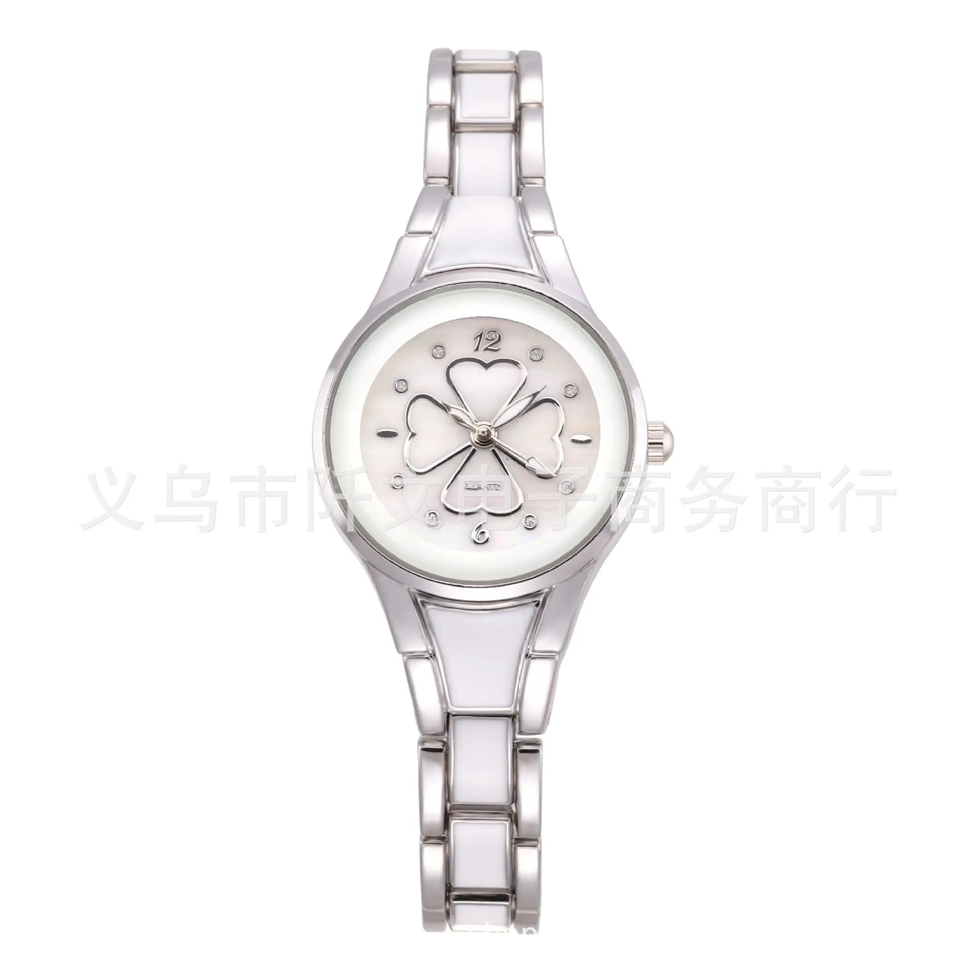 Women's Rhinestone Watch Gold White Steel Strap - Image 2