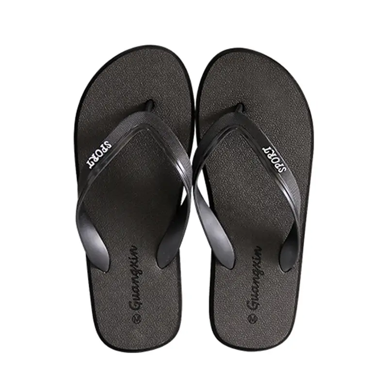 2024 Men's Black Flat Thong Sandals