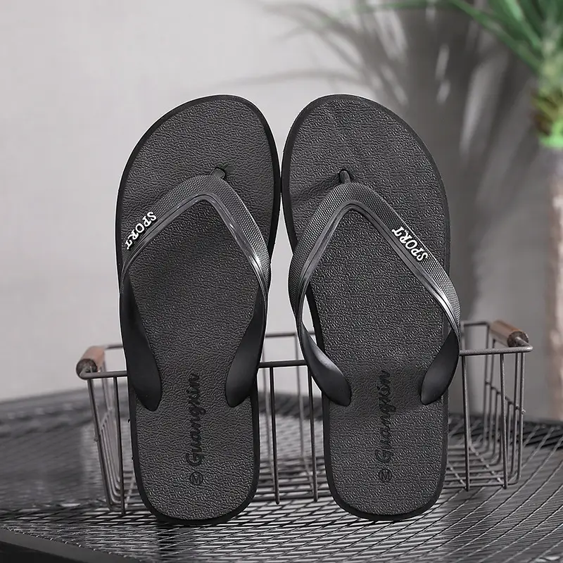 2024 Men's Black Flat Thong Sandals — feature 11