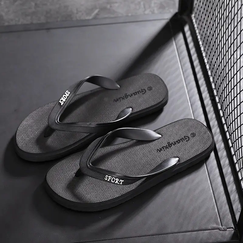 2024 Men's Black Flat Thong Sandals — feature 12