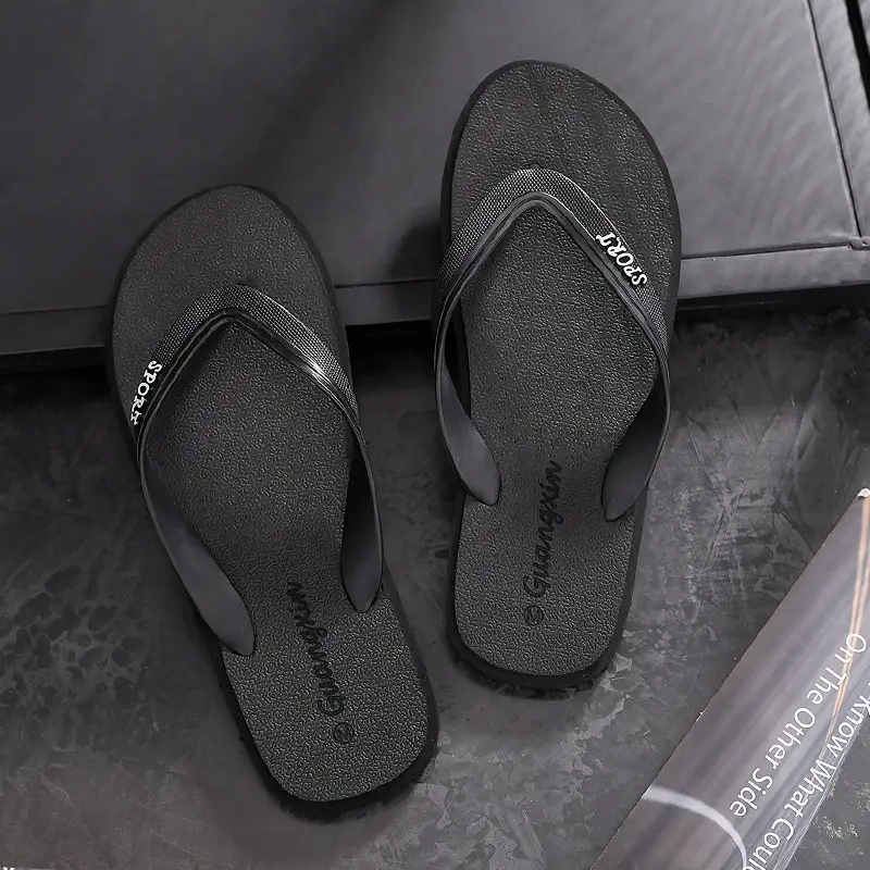 2024 Men's Black Flat Thong Sandals — feature 14