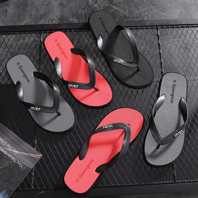 2024 Men's Black Flat Thong Sandals — feature 19