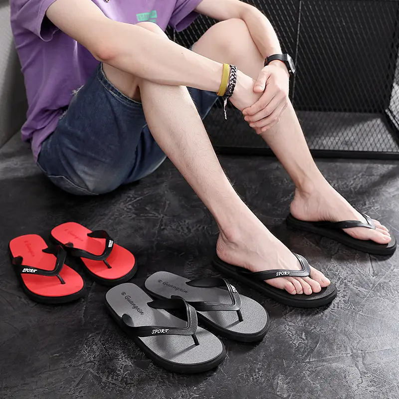 2024 Men's Black Flat Thong Sandals — feature 2