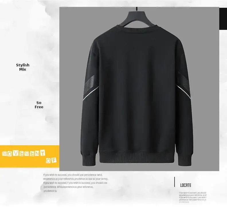 Men LS Casual Sweatshirt Set Blue Black Loose Fit — feature 2
