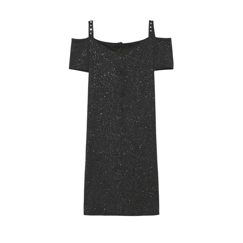 Bright Pink Off-Shoulder Diamond Strap Dress for Women — feature 20
